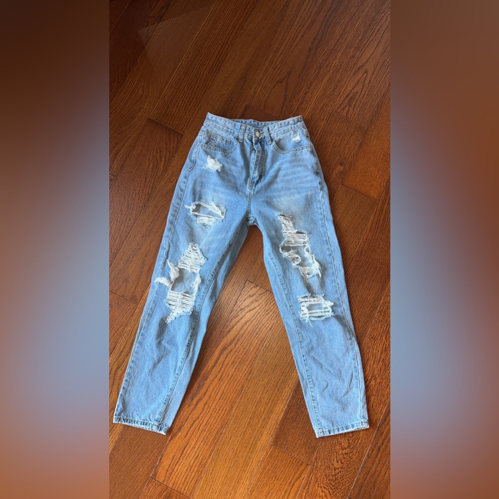 Distressed Mom Jeans